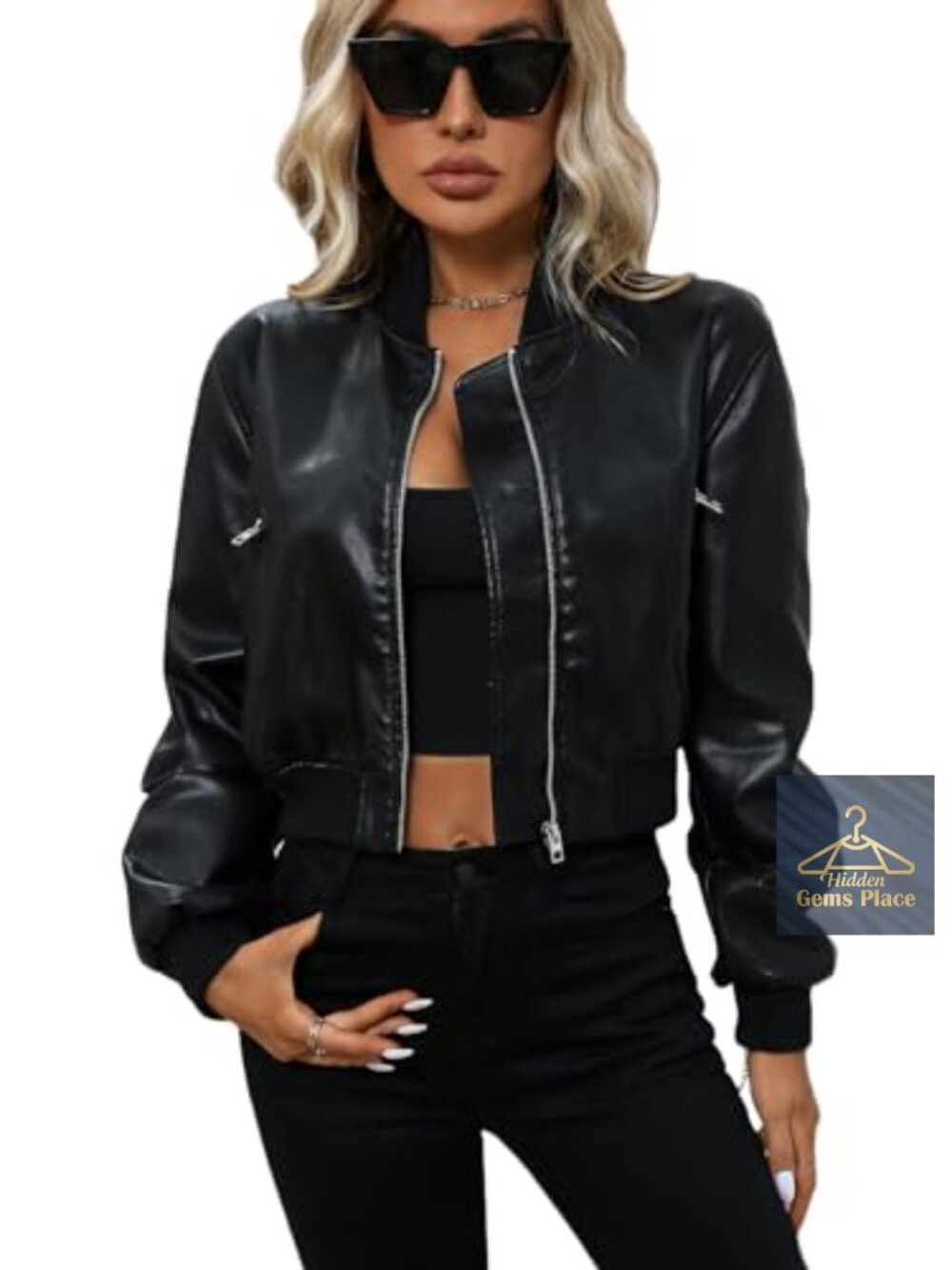 LY VAREY LIN Women's Faux Leather Varsity Jacket Biker Baseball Streetwear Coat